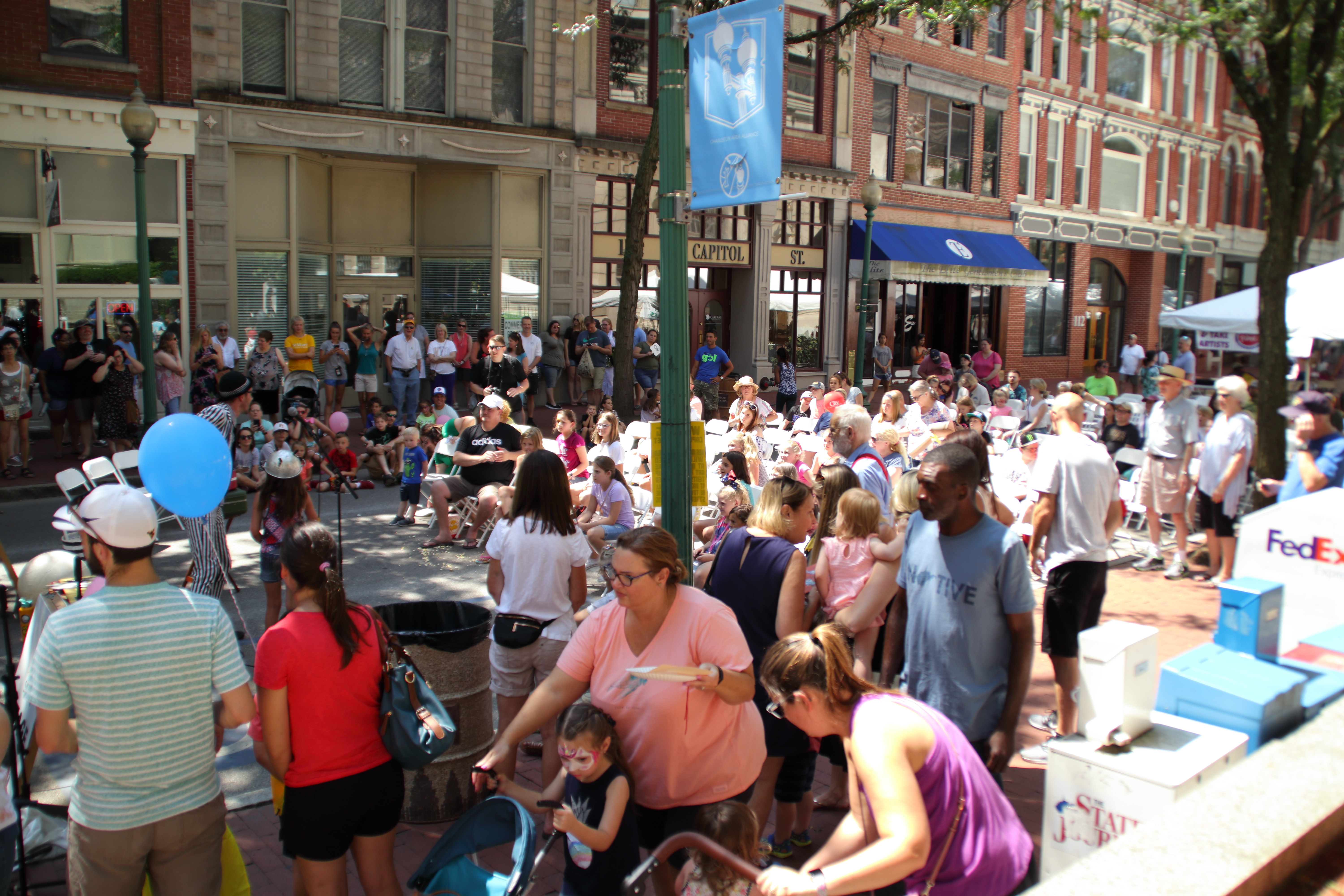 Crowd fills street at fair