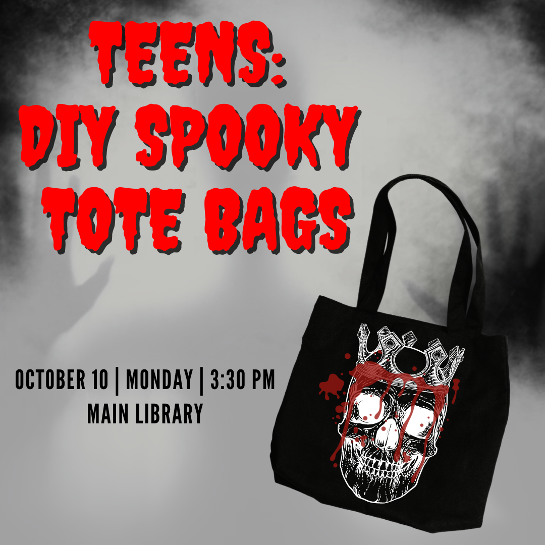 Teens DIY Spooky Tote Bags