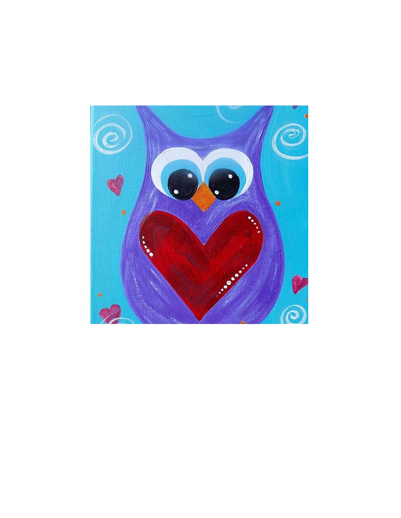 Valentine owl painting