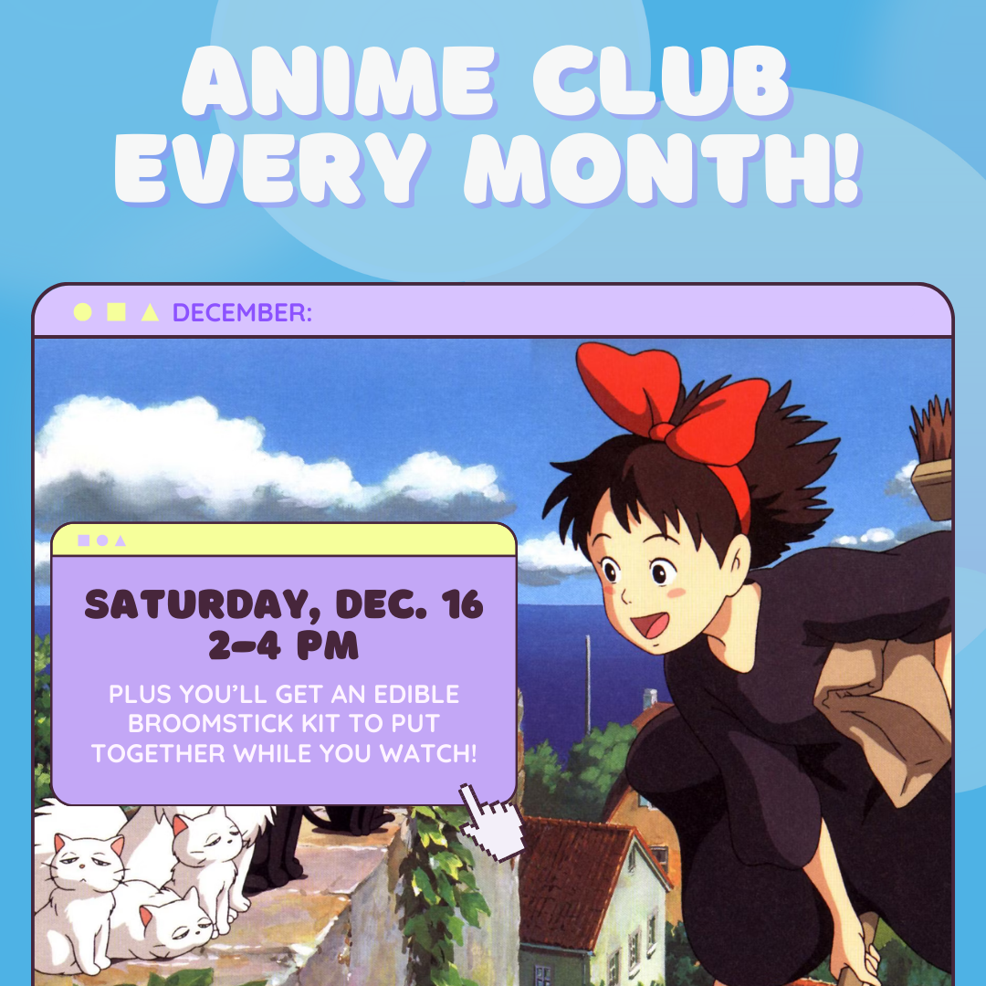 Anime Club for Teens on Saturday, December 16th