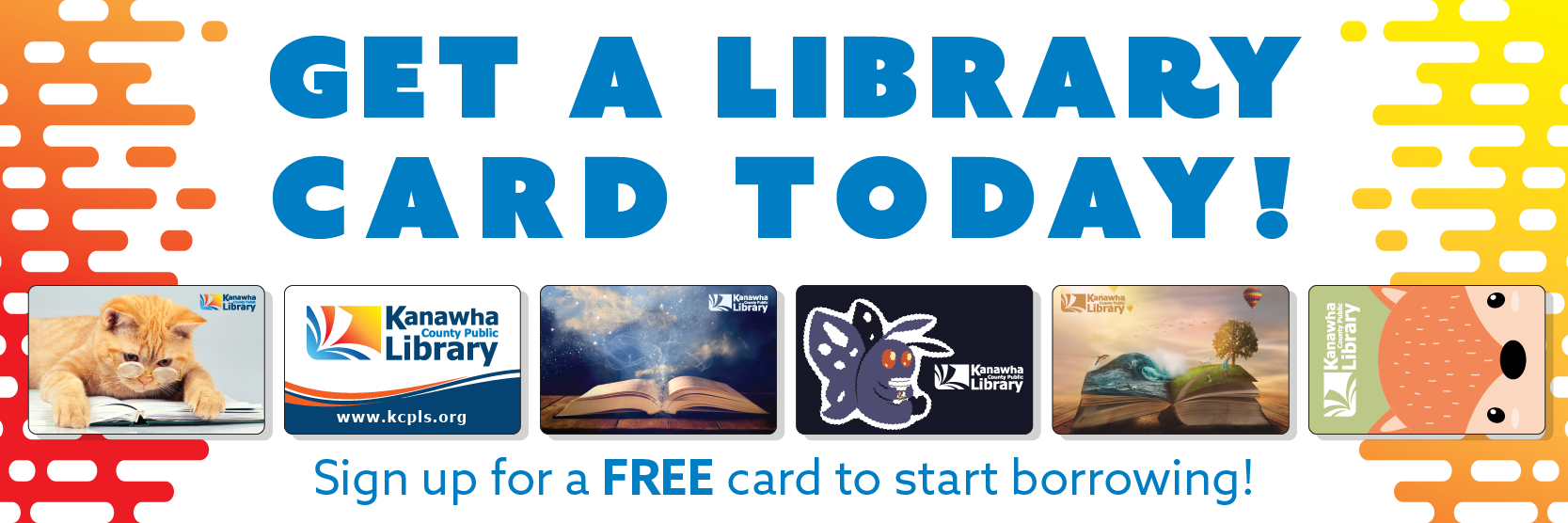 Get a New Library Card: Mothman, Cat reading book, Multicolor card, earth book, galaxy book, fox 