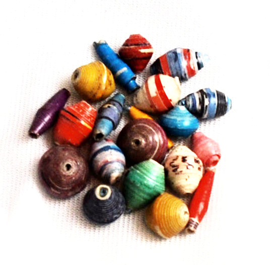 colorful paper beads