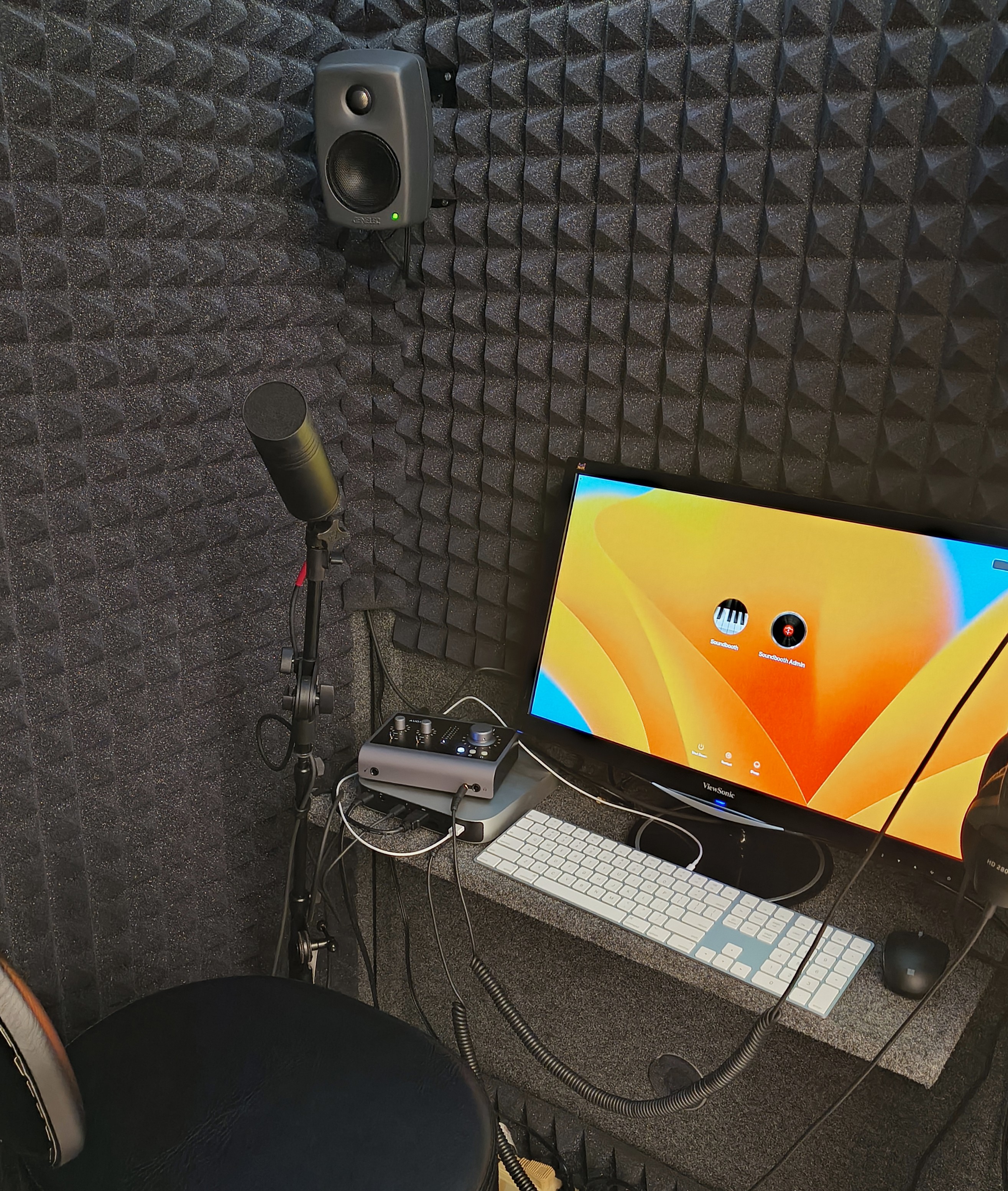 photograph of the interior of a vocal recording booth