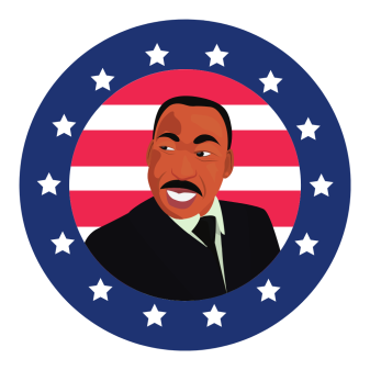 Martin Luther King Jr. - American Hero Logo