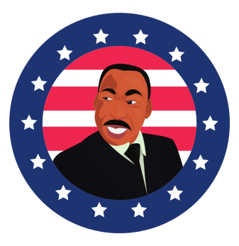 Martin Luther King Jr. - American Hero Logo