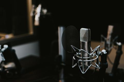 Stock image of a recording booth