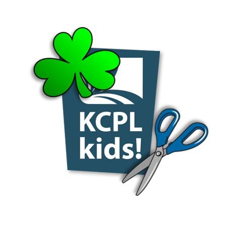 KCPL Kids Poster with green shamrock & scissors