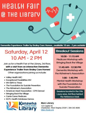 Health Fair at the Library 2025 flyer