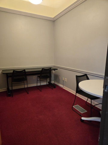 study room with chairs and tables