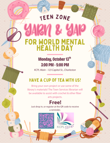 Textile arts around an informative flyer that contains the information found on this event listing.