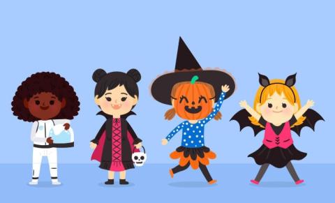 Kids in costumes