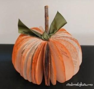 Pumpkin made from used book
