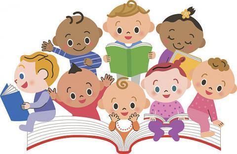 Babies with books