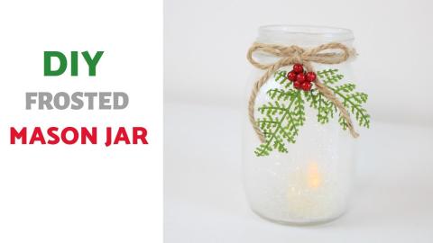 Frosted Mason Jar Tea Light Candle