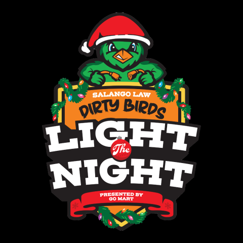 Salango Law Dirty Birds Light the Night Logo on black background