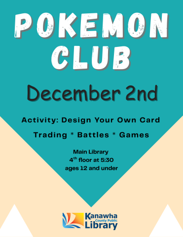 Blue & beige flyer with information about Pokemon Club