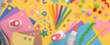 A colorful variety of craft supplies for children