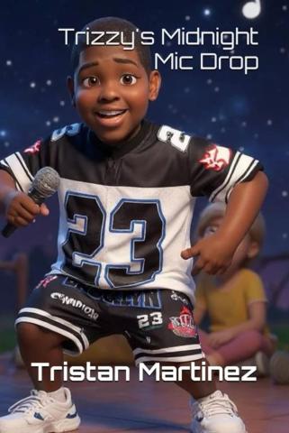 Young man holding mic with blue background with stars