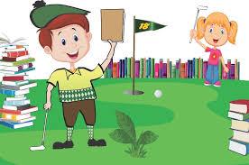 Children, mini golf, books