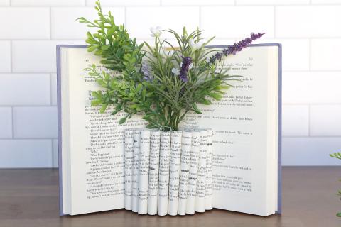 Vase made from a book