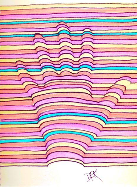 Hand print optical illusion