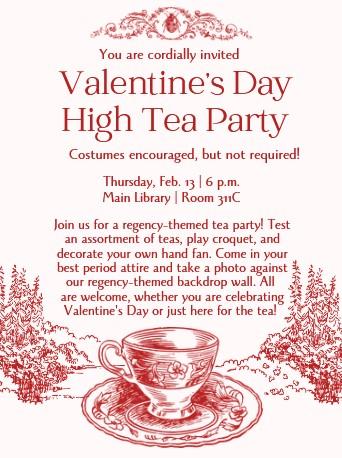 Valentine's Day High Tea flyer