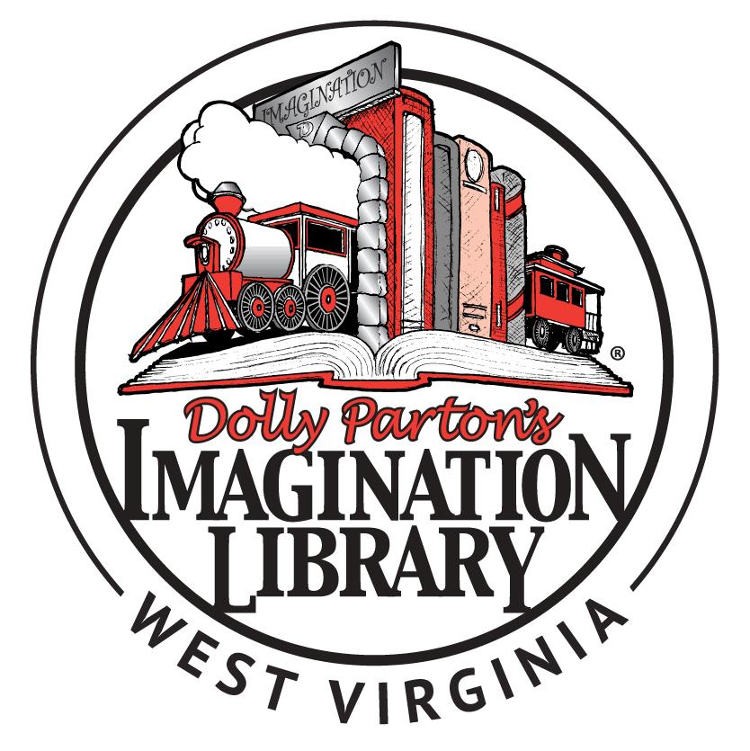 Round Logo with words "Dolly Parton's Imagination Library West Virginia"