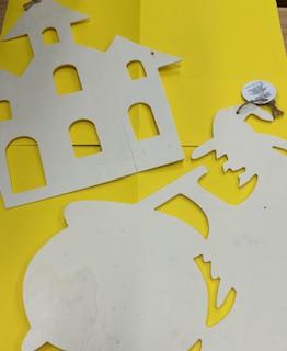 Witch or Haunted House cut-out sign