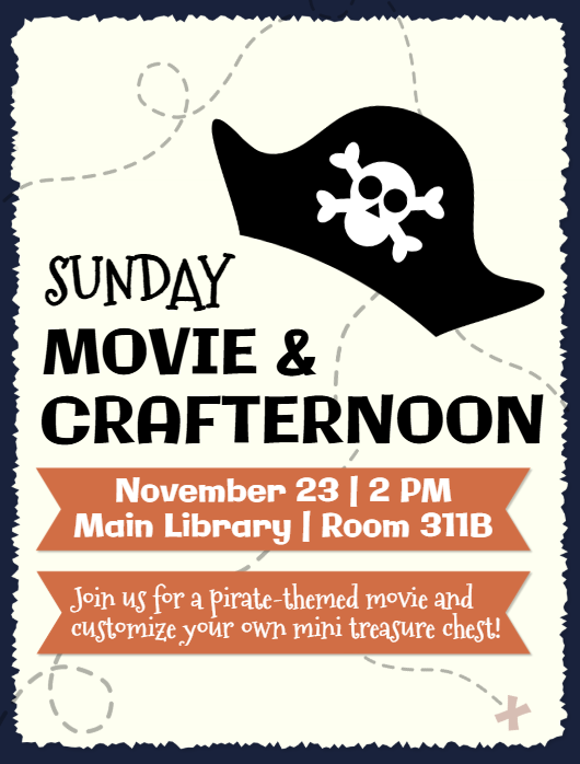 Pirate Movie craft flyer 2025 November Sunday program