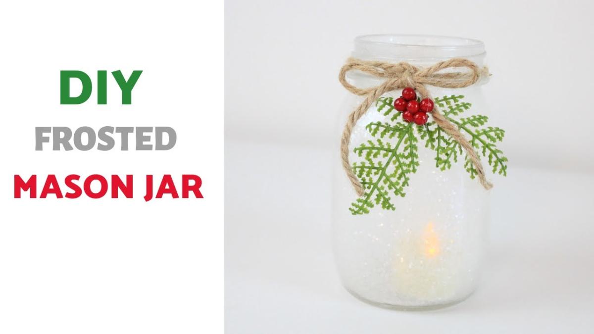 Frosted Mason Jar Tea Light Candle