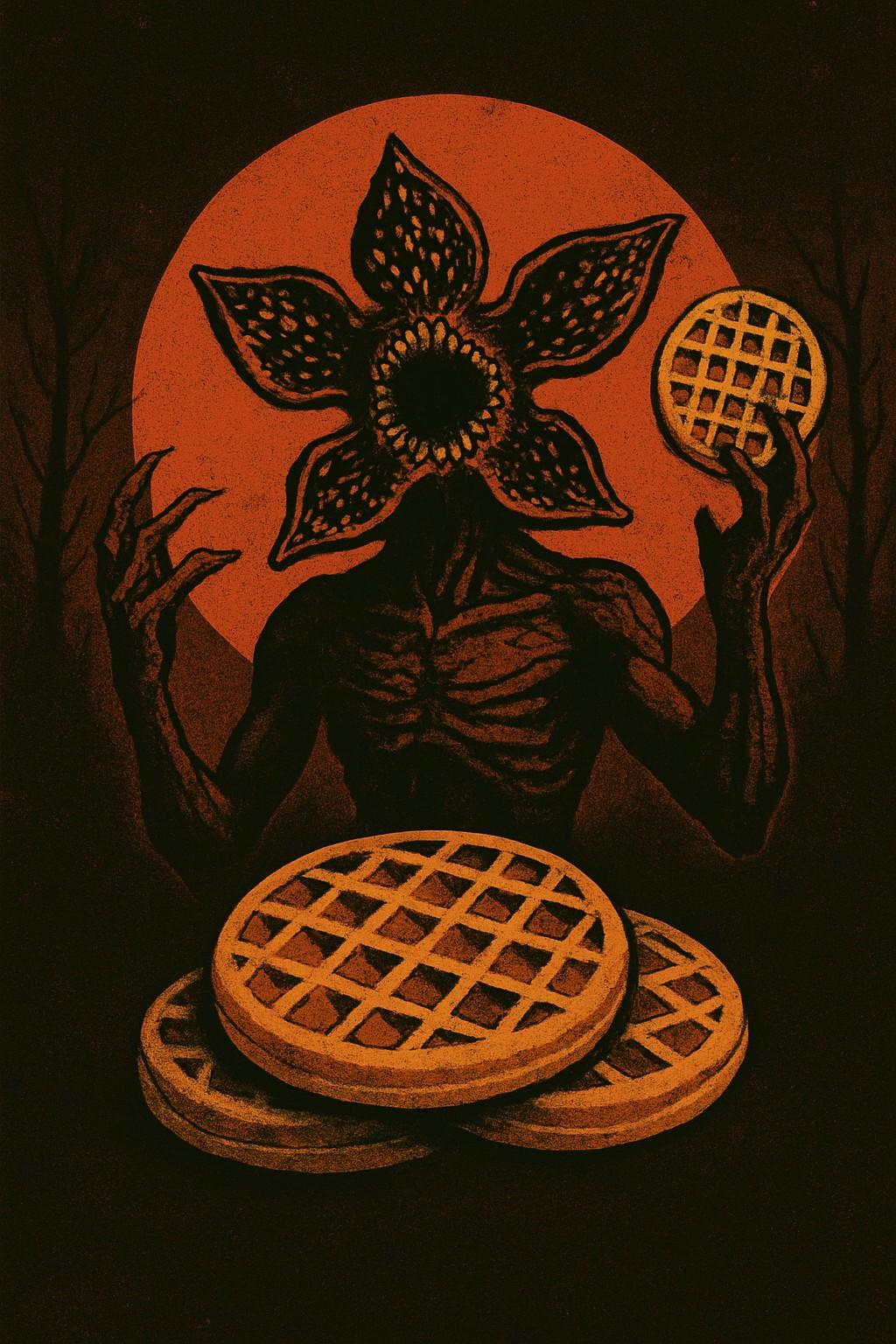 upside down, waffles, Demogorgon