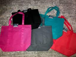 colorful canvas bags