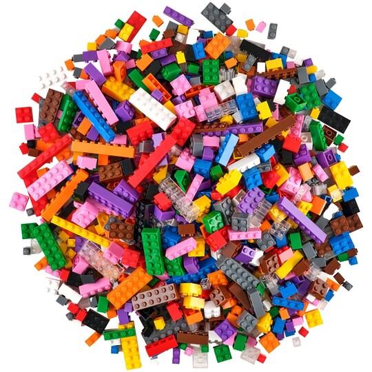 Plastic bricks in assorted colors