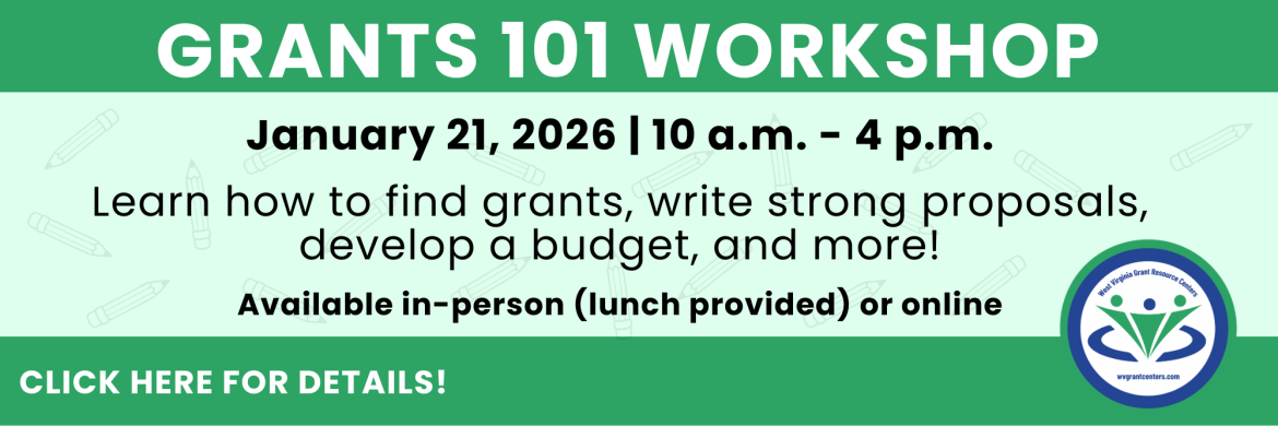 Grants 101 Workshop | January 21 | 10 - 4pm | Main Library